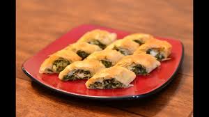 spinach phyllo roll ups recipe with