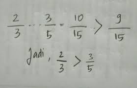 Penyebut adalah bilangan di bagian bawah pecahan, sedangkan pembilang adalah bilangan di. Tanda Yang Tepat Untuk Membandingkan 2 3 Dan 3 5 Tex A Gt B Lt Tex Brainly Co Id