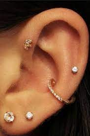Cute Ear Piercing Ideas For Women Conch Ring Hoop Crystal Earring Studs Cute Ear Piercing Ideas Ear Piercings Conch Nose Piercing Jewelry Cool Ear Piercings