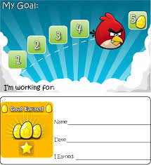 behavior goal sheet and reward ticket angry birds positive