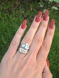Acrylic Coffin Square Long Nails Essie Playing Koi Red Orange Rust Color Elegant Nails Red Orange Nails Essie Nail
