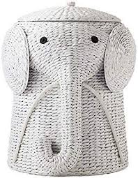 Amazon Com Home Decorators Collection Animal 16 In W Laundry Hamper In White Home Kitchen Elephant Nursery Laundry Hamper Elephant Hamper