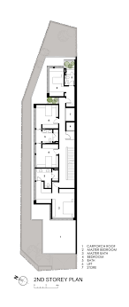 This is modern long narrow house with 2.7 meter wide, and 27 meter long. Modern Narrow House Floor Plans Home Deco House Plans 122894