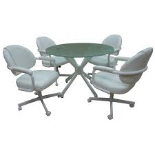Dinettes unlimited has been in business for over 30 years, offering only the best in kitchen dinette sets, rolling dining chairs, and top quality dining sets with caster chairs. Glass Dinette Set With Wheels Swivel Caster Chairs M70 Overstock 27814506