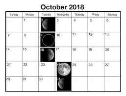 Full Moon Calendar October 2018 Moon Phase Calendar Full