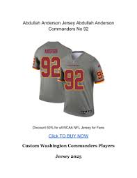 Abdullah Anderson Jersey Abdullah Anderson Commanders No 92 by Wairaiders