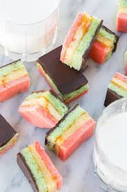 Italian Rainbow Cookies Sugar And Charm Recipe Italian Rainbow Cookies Rainbow Cookies Rainbow Cookies Recipe