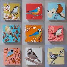 passarinhos mini canvas art bird art birds painting