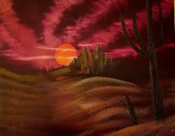 How to paint a cactus sunset using easy acrylic painting techniques. Painting 8 An Attempt At Bob S Cactus At Sunset Happytrees