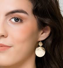 Double Circle Earrings, Hammered Double Disc Earrings, Two Coin Dangle  Jewelry, Statement Drop Earrings for Women, Gift for Her