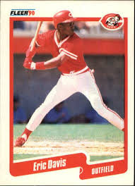 Lot of eric davis baseball cards, topps, fleer, donruss 14 cards. 1990 Eric Davis Fleer Baseball Card 417