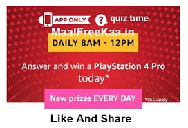 Amazon Quiztime Contest Answer Win Playstation4pro Quiztimemorningswithamazon Play Here Maalfreekaa Playstationhits Gamee Quiz Online Contest Answers