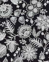 Black And White Paisley Print Fabric Equilter Calais Jacobean Floral Black Estampados Textiles Telas Estampadas Diseno De Tela