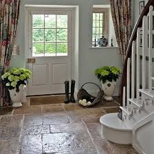 Mudroom With Flagstone Floor Country House Interior Country Hallway Hallway Flooring