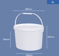 6L 1.5 Gallon Food Grade Oval Plastic Pail with Handle for Paint