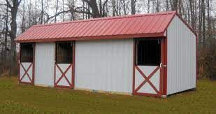 We humans can cope up with summer in many ways. Horse Barns Raber Portable Storage Barns