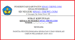 Tertib, pengawas ruang, korektor, ujian sekolah/madrasah untuk sekolah dasar tahun pelajaran 2018/2019. Sk Panitia Ujian Sekolah Us Sd Smp Sma Smk 2021 Sinau Thewe Com
