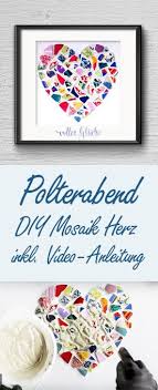 Mosaik Polterabend Herz Diy Geschenkidee Furs Brautpaar Polterabend Geschenk Geschenke Brautpaar Polterabend