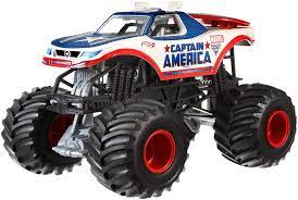 Hot Wheels Monster Jam 1 24 Die Cast Captain America Vehicle 46 Hot Wheels Monster Jam Monster Trucks Monster