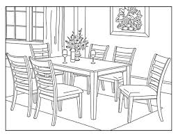 Color beautiful detailed interiors of living rooms, bedrooms, dining rooms, kitchens, and more. Dining Room Around The House Coloring Pages For Adults 1 Etsy