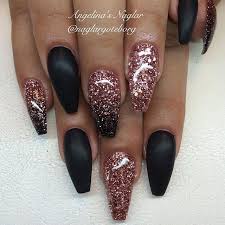 Black And Rose Gold Nails Design Coffin Nails Korten Stein Nail Design Nail Art Nail Salon Irvine Newport Beach Wedding Acrylic Nails Gorgeous Nails Beautiful Nails