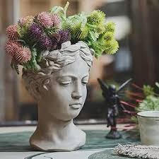 Amazon.co.jp: Fogun 女神 コンクリート シリコン ポット 型 多肉植物 植木鉢 粘土 セメント 石膏 型 DIY ホーム ガーデン  植木鉢 型 : Toys & Games