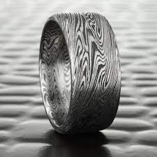 Dark Wood Wide Men S Mokume Gane Band With Titanium And Black Zirconium Titanium Wedding Rings Mokume Gane Ring Wood Wedding Bands Women