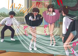 雪白牙斬 (@g_yukishiro): くしゃみでスカートめくり！？ オリジナル ぱんつ リク絵 制服 セーラー服 スカートめく...