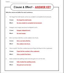 Answer Key Cause And Effect Worksheets Math Books Cause And Effect