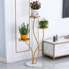 Modern Metal Plant Stand 3 Shelf Gold Corner Planter Stand Indoor Metal Plant Stand Indoor Corner Plant Stand Plant Stand Indoor