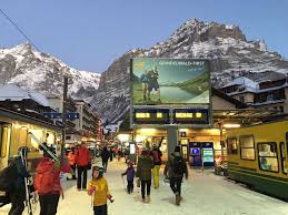 Skiing the paradise of winter sport ! Skiing In Grindelwald In The Jungfrau Region Of Switzerland