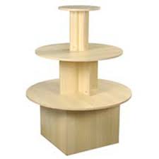 3 Tier Round Waterfall Table Retail Merchandise Display Multi Level Maple New Retail Display Tiered Table Display Merchandising Displays