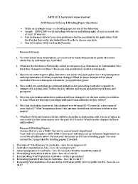 Create briefs using the common brief template: Arts1211 2018 Essay Briefing Paper Topics Australia Essays