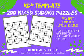 An oversized pdf file can be hard to send through email and may not upload onto certain file managers. 200 Mixed Level 9x9 Sudoku Puzzles Book Grafico Por Tomboy Designs Creative Fabrica
