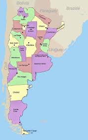 In het noordoosten ligt uruguay. Kaart Argentinie Steden Provincies En Regio S