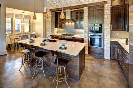 Stained Concrete Floors Hall Farmhouse With Mosaic Tile Pendant Lights With Regard Stained Concrete Floors Kitchen Rustic Kitchen Design Concrete Kitchen Floor