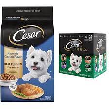 Cesar Small Dog Food Variety Pack With 2 7 Lb Bag Of Rotisserie Chicken Dry Food And 24 Trays Of Poultry Variety Dog Food Recipes Wet Dog Food Chicken Flavors