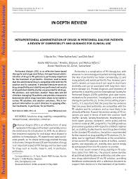 pdf intraperitoneal administration of drugs in peritoneal