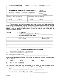 Plan is a guide that includes topics about when the child(ren) spend time with you (parenting time or physical custody) and how decisions about the child(ren) are made. 2014 Form Tn Permanent Parenting Plan Order Fill Online Printable Fillable Blank Pdffiller