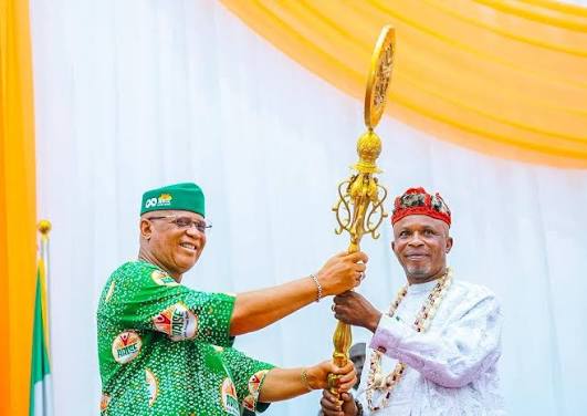 Governor Umo Eno honored with Akwa Obong Emem Ikot Ekpene title