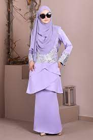 Svetlo fialová farba, jednoduchá, módna a elegancia 1.ako o kvalite baju kurung od tianqi odev : Baju Kurung Lace Clemence Ii Lilac Purple Muslimahclothing Com