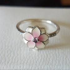 Pandora Magnolia Bloom Ring Size 56 7 5 Preloved In Great Condition Rings Pandora Rings Floral Rings