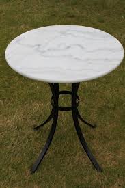 White Marble Top Bistro Table 60cms Round For Domestic Or Commercial Use Ebay Marble Bistro Table Bistro Table Marble Tables Design