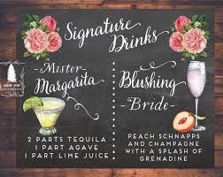 Blushing Bride Signature Drinks Sign Wedding Signature Etsy In 2021 Signature Cocktails Wedding Bar Menu Wedding Signature Drinks Sign