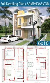 Sketchup Home Design Plan 6x10m With 4 Rooms Samphoas Plan Little House Plans House Plans House Layout Plans