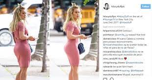 Rousseau heels with gold cap toes. Hilary Duff Breaks The Internet In Skintight Pink Dress
