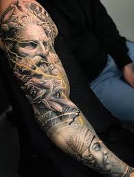 Here is a tattoo of poseidon. The Styles And Meanings Behind Greek Mythology Tattoos