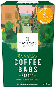 Morrisons, italian style, 227g (fairtrade), £2.28 ultimately, that promise of italian style coffee is an empty one. Taylors Of Harrogate Rich Italian Coffee Bags 10 Enveloped Bags Pack Of 3 Total Of 30 Coffee Bags Amazon Co Uk Grocery