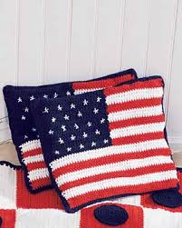 It starts with a red line, also ends with a red line. American Flag Cushions Crochet Pattern Favecrafts Com