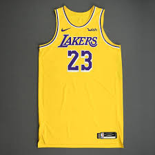 — los angeles lakers (@lakers) november 20, 2019. Lebron James Los Angeles Lakers Kia Nba Tip Off 2019 Game Worn Icon Edition Jersey Double Double Nba Auctions